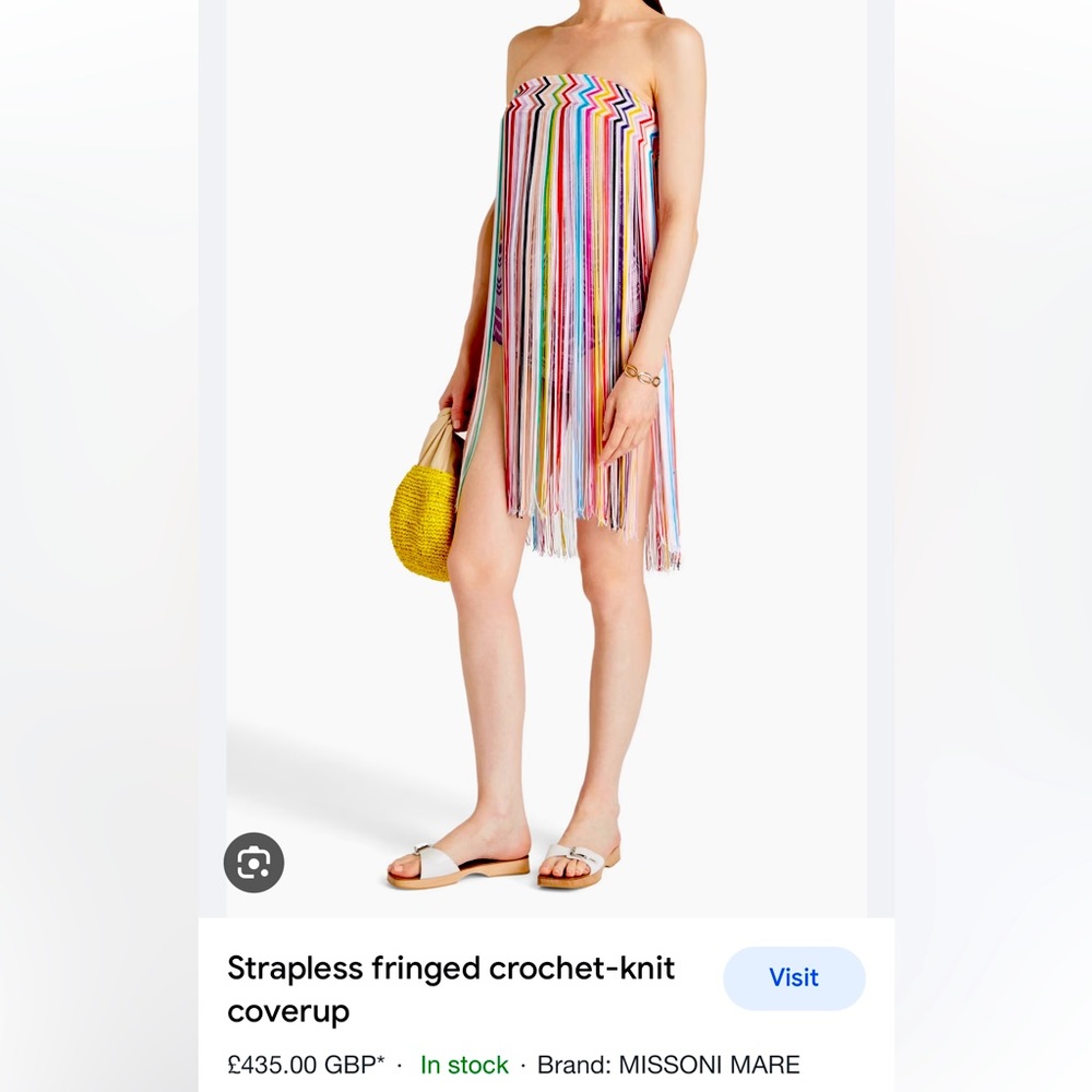 Missoni Mare strapless fringe dress. $200. Brand new. Size 40